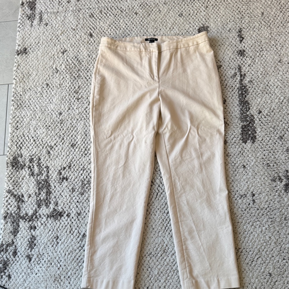 NIC+ZOE Off-White Tailored Pants
